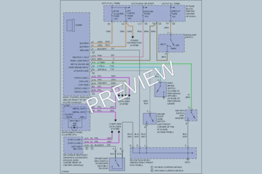 2006 Saturn VUE Warning Systems wiring diagram preview