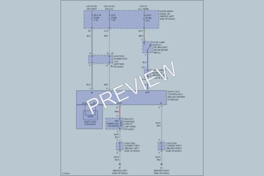 2006 Scion tC Shift Interlock wiring diagram preview