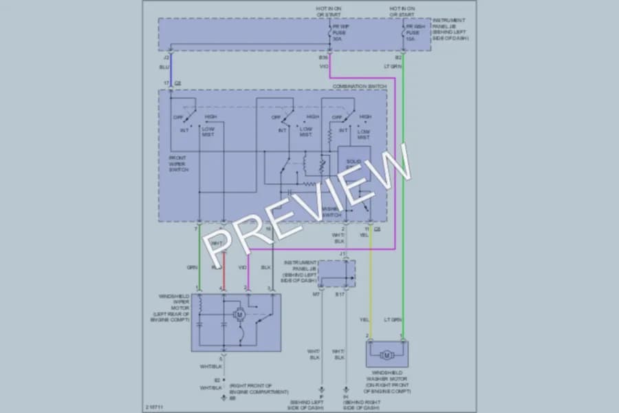 2006 Scion tC Wiper Washer wiring diagram preview