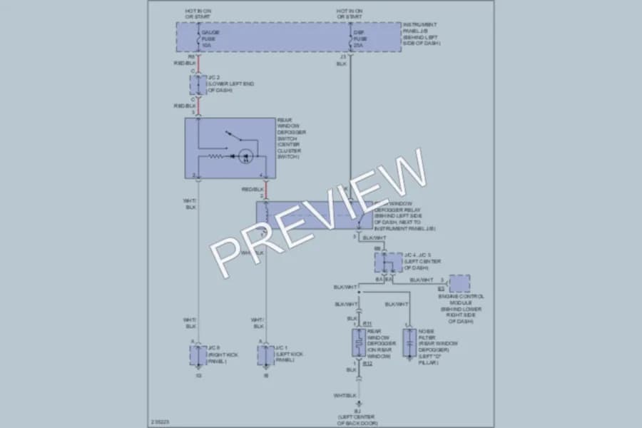 2006 Scion xA Defoggers wiring diagram preview