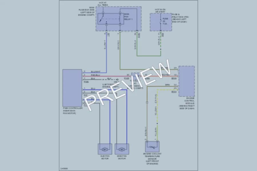 2006 Subaru B9Tribeca Cooling Fan wiring diagram preview