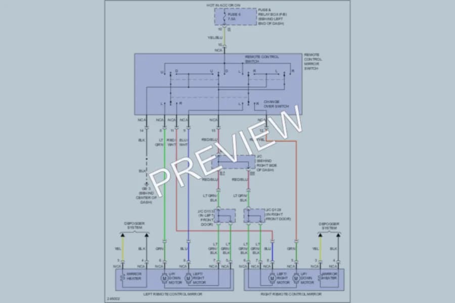 2006 Subaru B9Tribeca Power Mirrors wiring diagram preview
