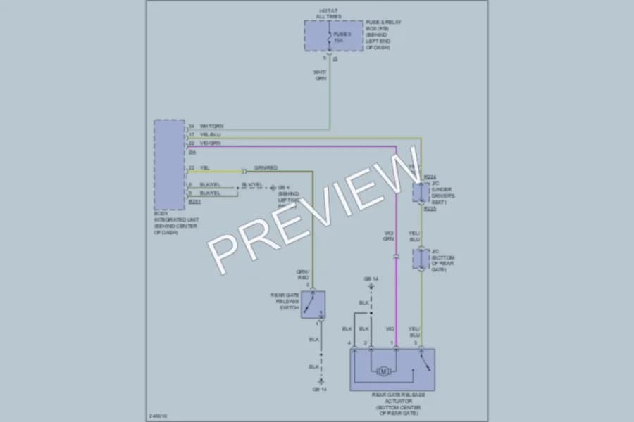2006 Subaru B9Tribeca Trunk Tailgate Fuel Door wiring diagram preview