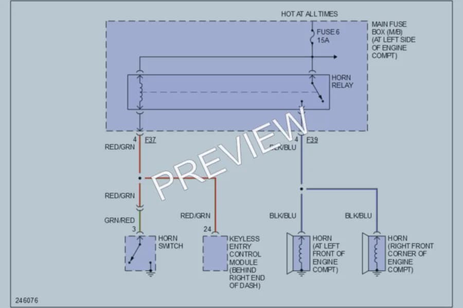 2006 Subaru Forester Horn wiring diagram preview