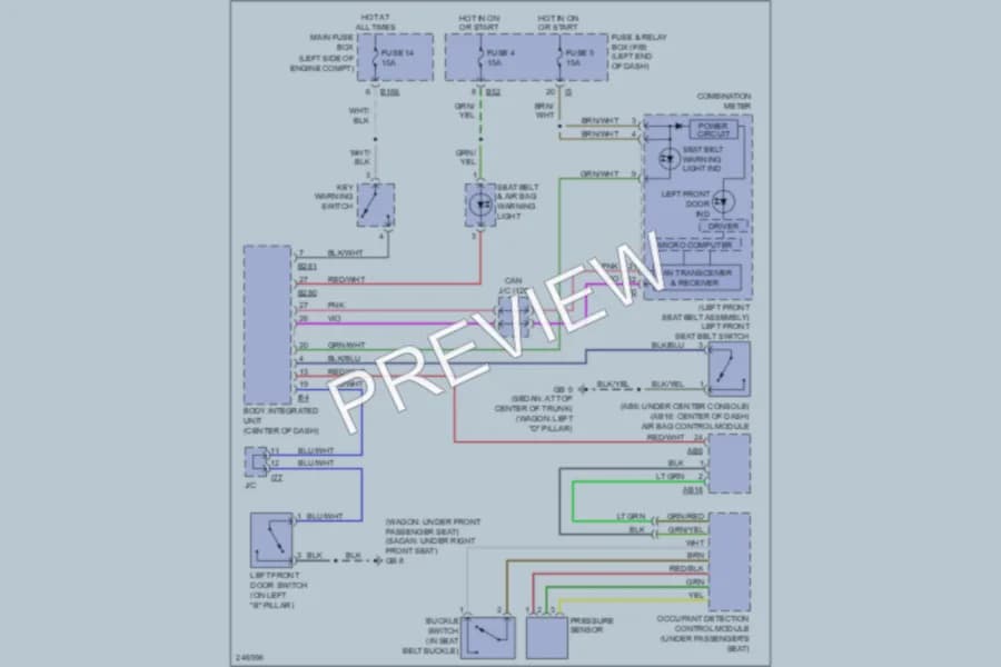 2006 Subaru Outback Warning Systems wiring diagram preview