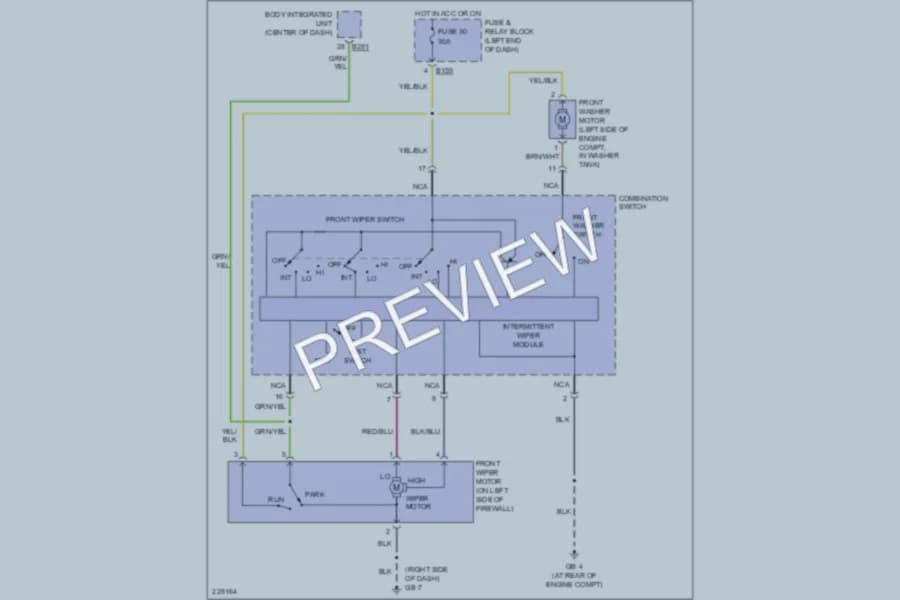 2006 Subaru Outback Wiper Washer wiring diagram preview