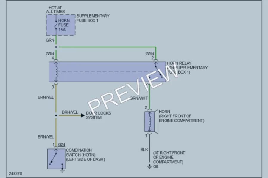 2006 Suzuki Aerio Horn wiring diagram preview