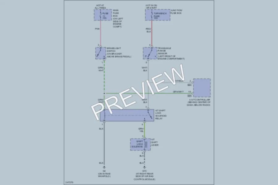 2006 Suzuki Aerio Shift Interlock wiring diagram preview