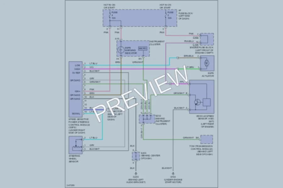 2006 Suzuki Forenza Electronic Power Steering wiring diagram preview