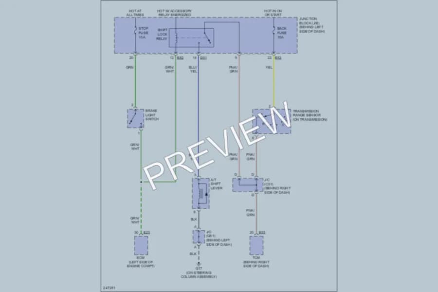 2006 Suzuki GrandVitara Shift Interlock wiring diagram preview