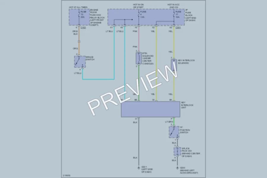 2006 Suzuki Reno Shift Interlock wiring diagram preview