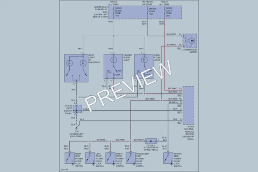 2006 Suzuki XL7 Interior Lights wiring diagram preview