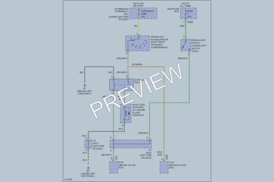 2006 Suzuki XL7 Shift Interlock wiring diagram preview
