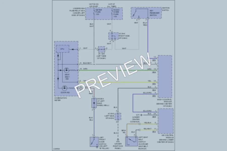 2006 Suzuki XL7 Warning Systems wiring diagram preview