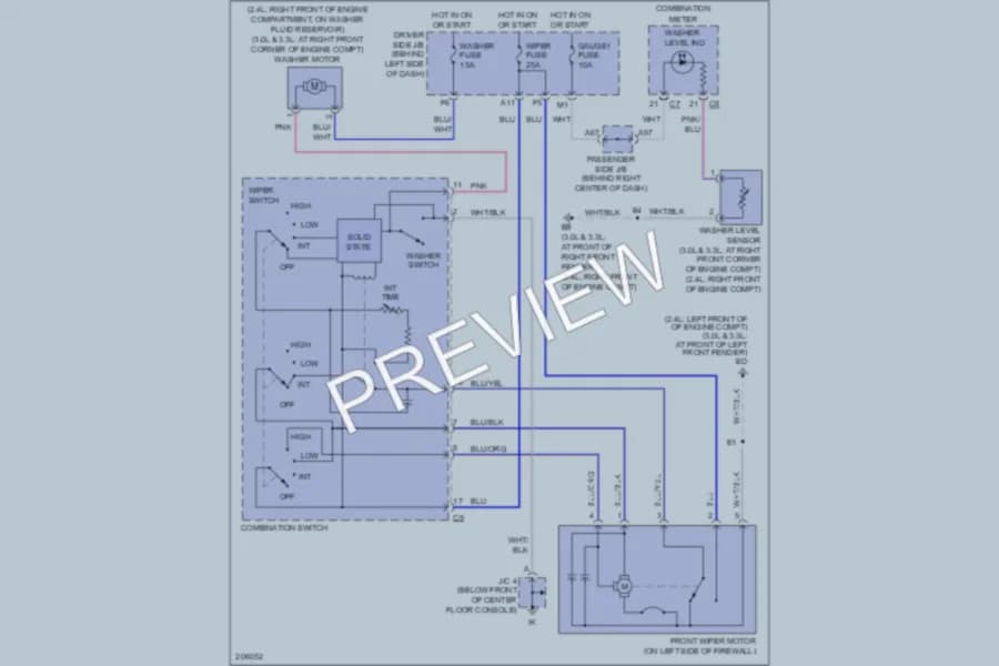 2006 Toyota Camry Wiper Washer wiring diagram preview