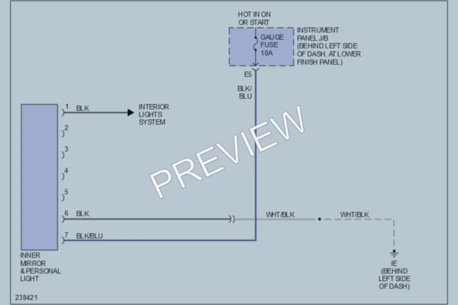 2006 Toyota Corolla Power Mirrors wiring diagram preview