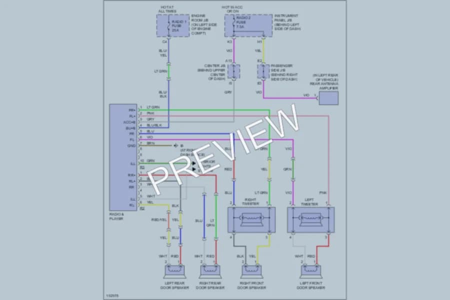 2006 Toyota Highlander Radio wiring diagram preview