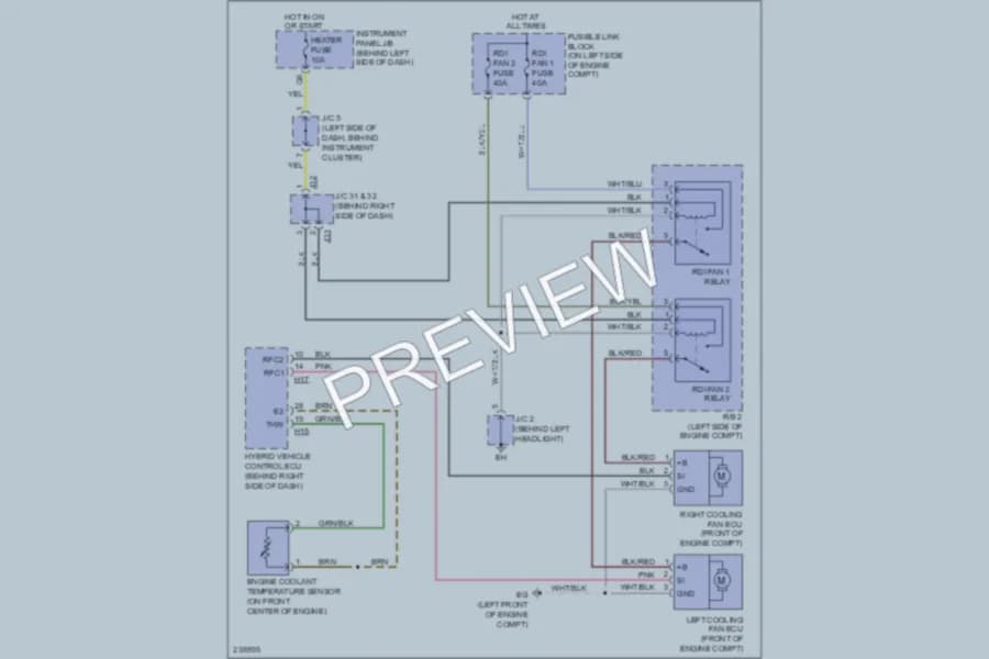 2006 Toyota HighlanderHybrid Cooling Fan wiring diagram preview