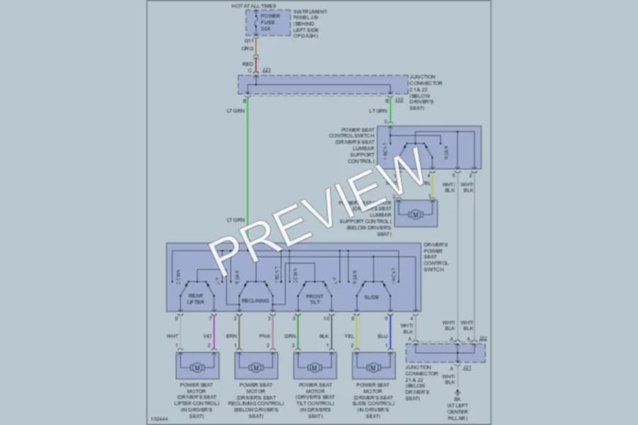 2006 Toyota HighlanderHybrid Power Seats wiring diagram preview
