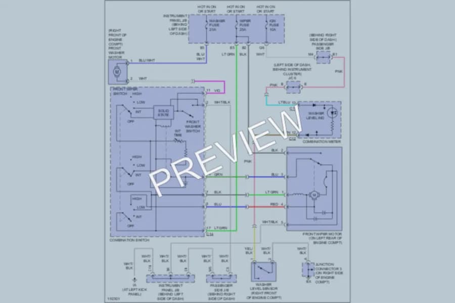 2006 Toyota HighlanderHybrid Wiper Washer wiring diagram preview