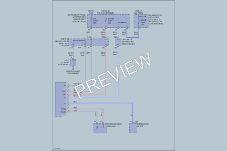 2006 Toyota Matrix Instrument Cluster wiring diagram preview
