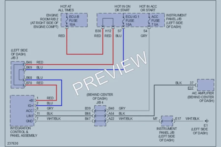 2006 Toyota RAV4 Instrument Cluster wiring diagram preview