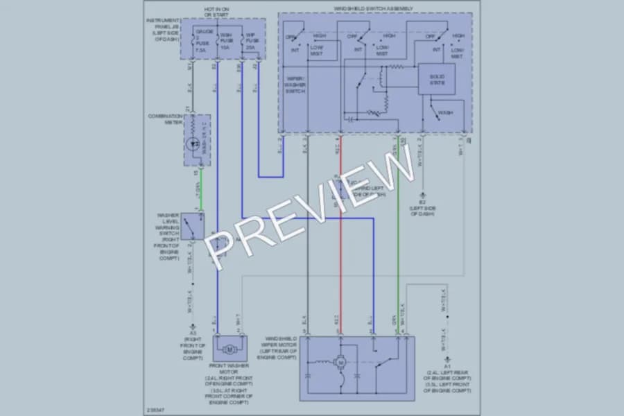 2006 Toyota RAV4 Wiper Washer wiring diagram preview