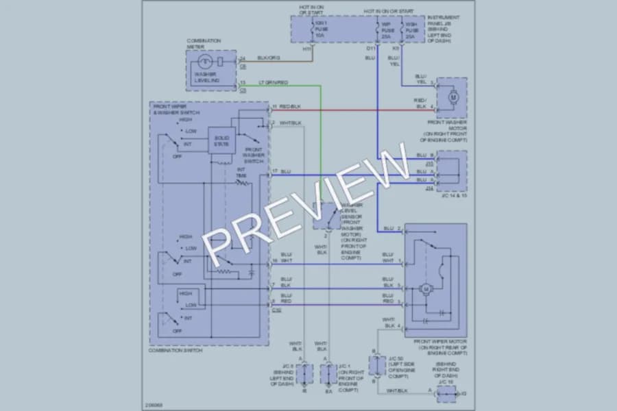 2006 Toyota Sequoia Wiper Washer wiring diagram preview