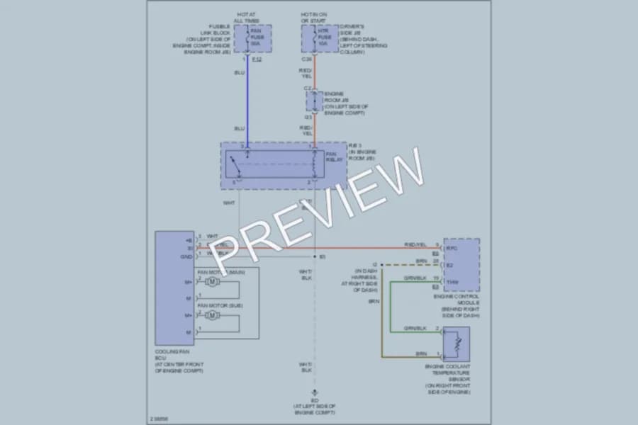 2006 Toyota Sienna Cooling Fan wiring diagram preview