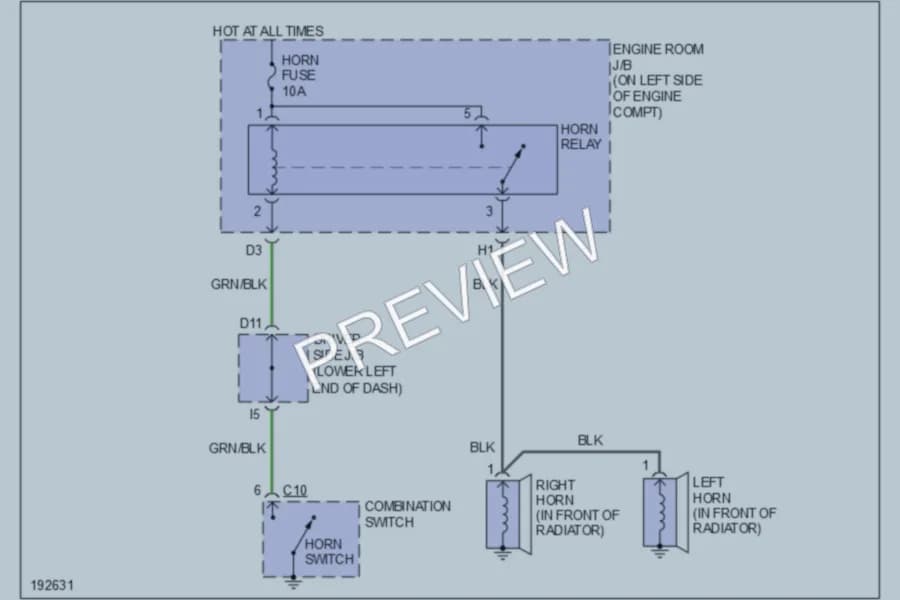 2006 Toyota Solara Horn wiring diagram preview