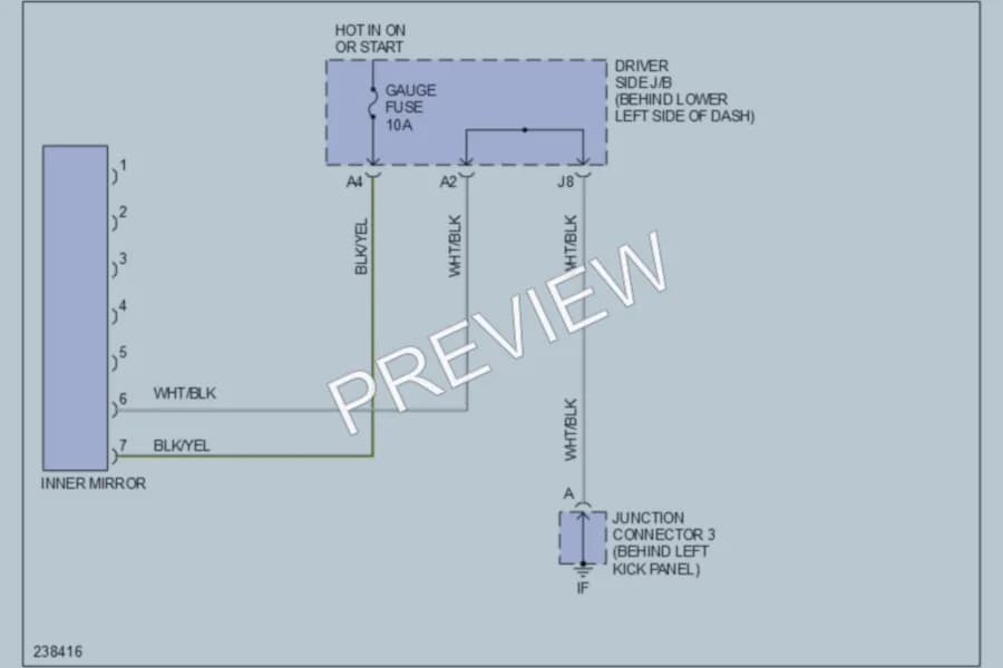 2006 Toyota Tundra Power Mirrors wiring diagram preview