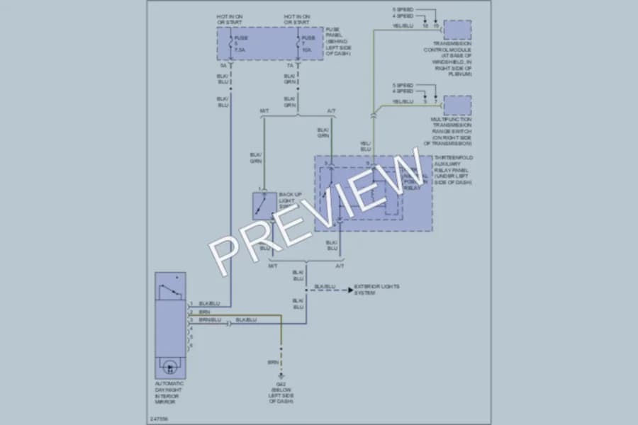 2006 Volkswagen GTI Power Mirrors wiring diagram preview
