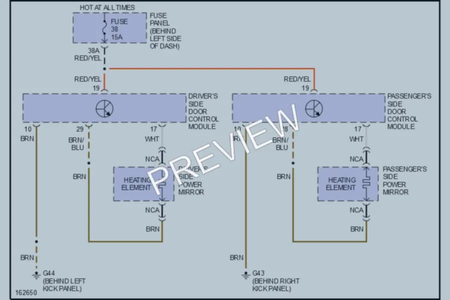 2006 Volkswagen Golf Defoggers wiring diagram preview