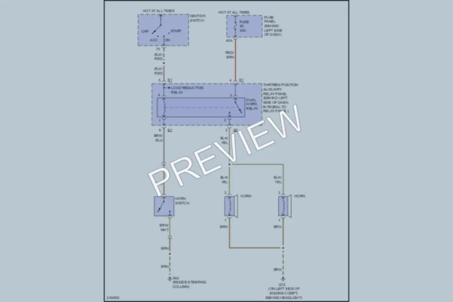 2006 Volkswagen NewBeetle Horn wiring diagram preview