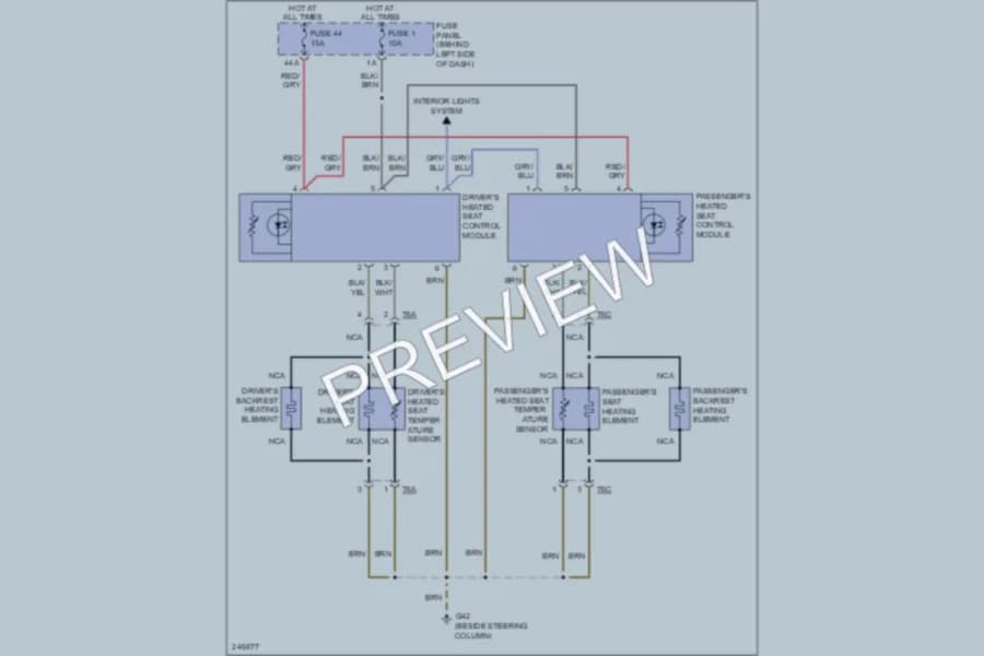 2006 Volkswagen NewBeetle Power Seats wiring diagram preview