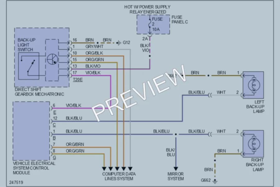 2006 Volkswagen Rabbit Exterior Lights wiring diagram preview
