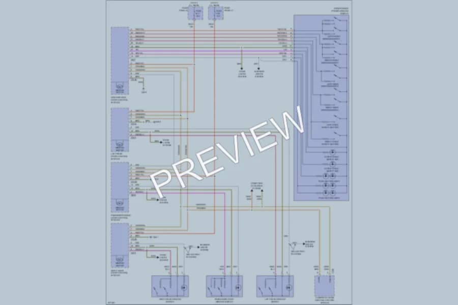 2006 Volkswagen Touareg Power Windows wiring diagram preview