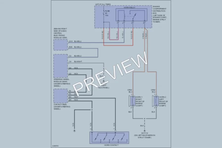 2006 Volvo C70 Horn wiring diagram preview
