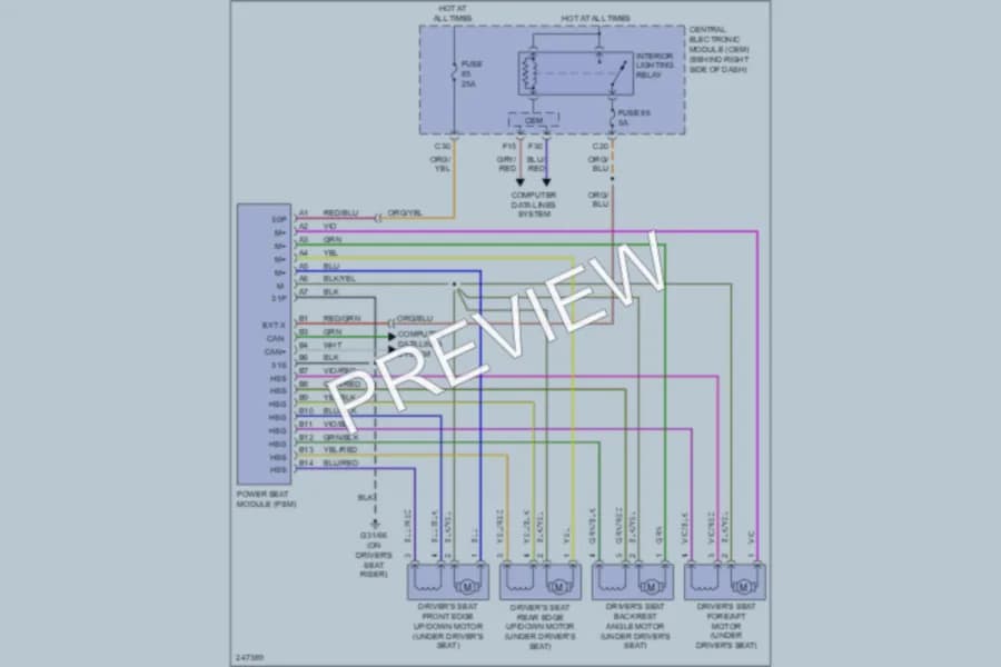 2006 Volvo C70 Memory Systems wiring diagram preview