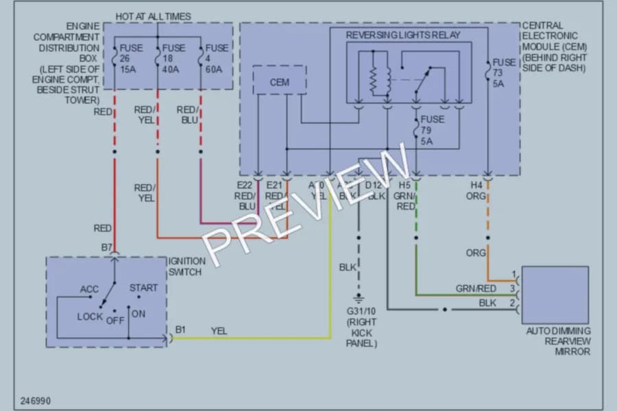 2006 Volvo C70 Power Mirrors wiring diagram preview