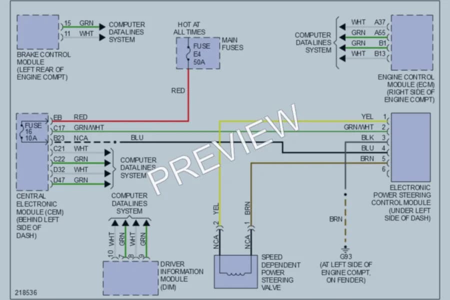 2006 Volvo S60 Electronic Power Steering wiring diagram preview