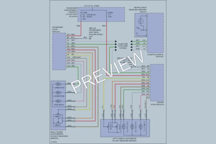 2006 Volvo V70 Power Mirrors wiring diagram preview