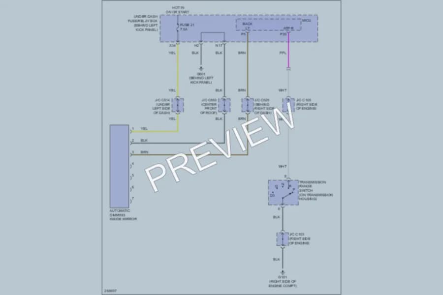 2007 Acura MDX Power Mirrors wiring diagram preview