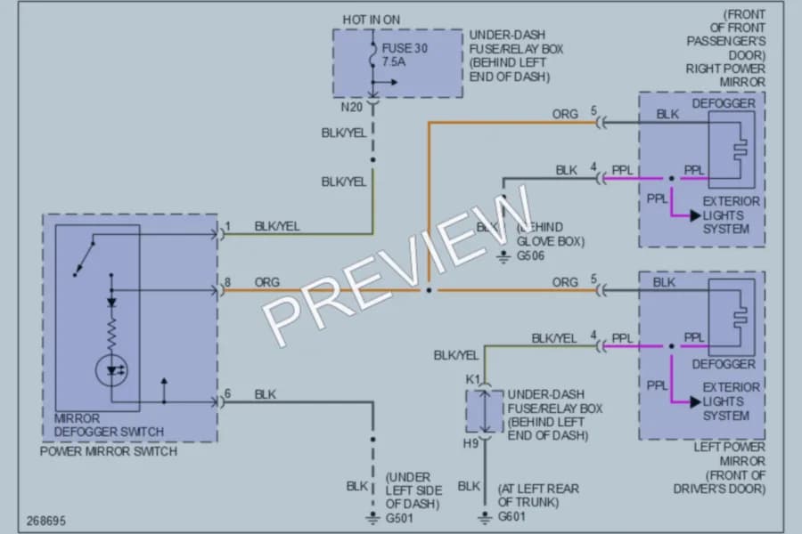 2007 Acura TL Defoggers wiring diagram preview