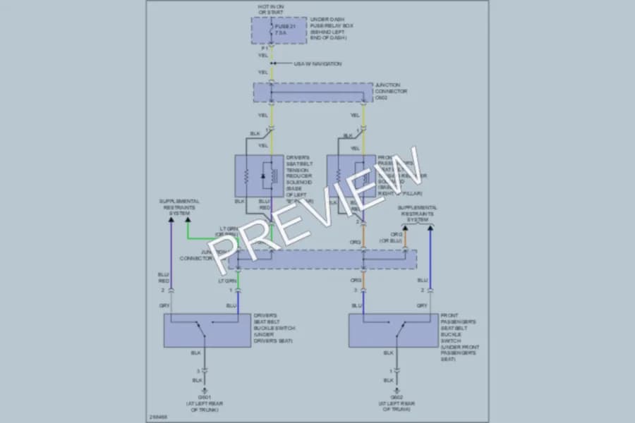 2007 Acura TL Passive Restraints wiring diagram preview