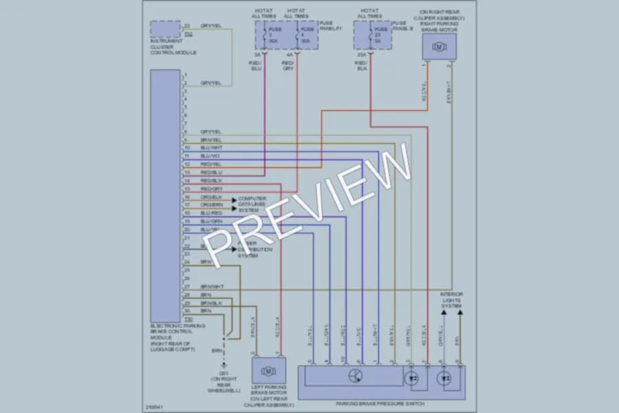 2007 Audi A6 Shift Interlock wiring diagram preview