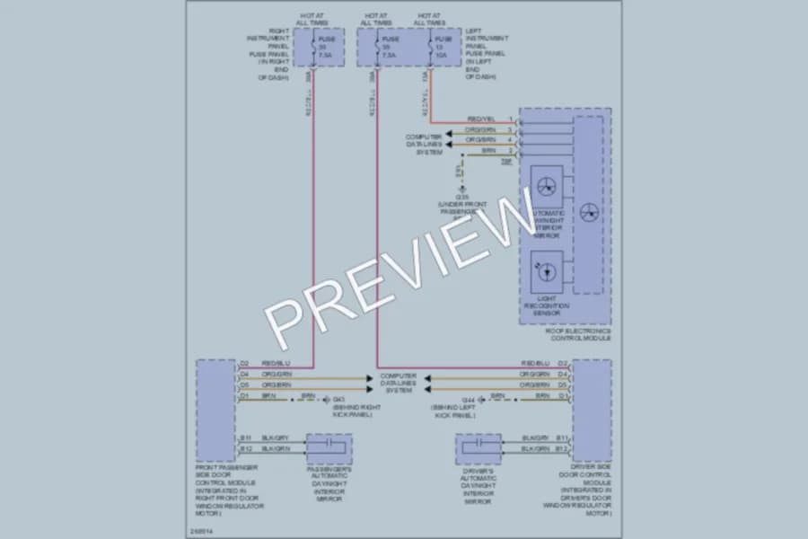 2007 Audi A8 Power Mirrors wiring diagram preview
