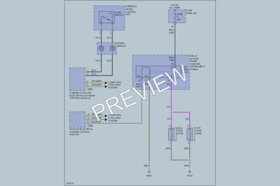 2007 Audi Q7 Horn wiring diagram preview