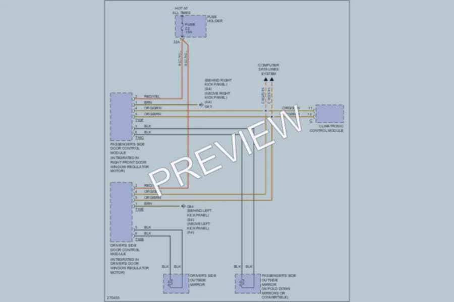 2007 Audi RS4 Defoggers wiring diagram preview