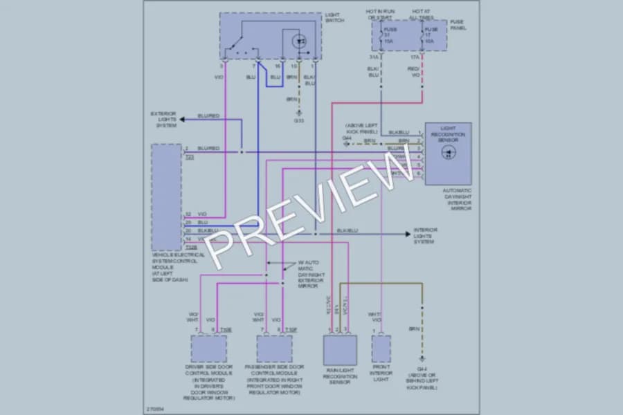 2007 Audi RS4 Power Mirrors wiring diagram preview